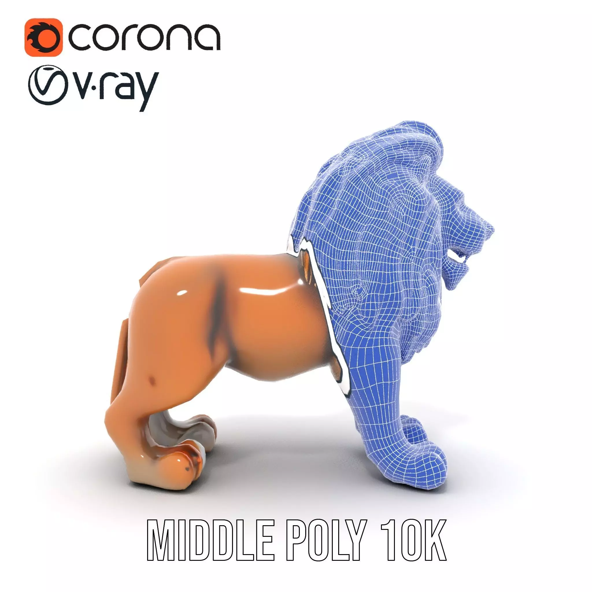 Bronze Lion Sculpture model pack Low-poly 3D model_18