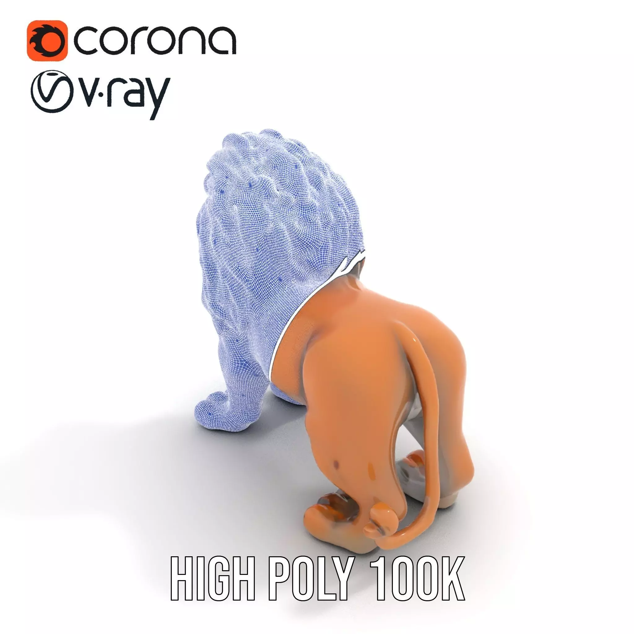 Bronze Lion Sculpture model pack Low-poly 3D model_20