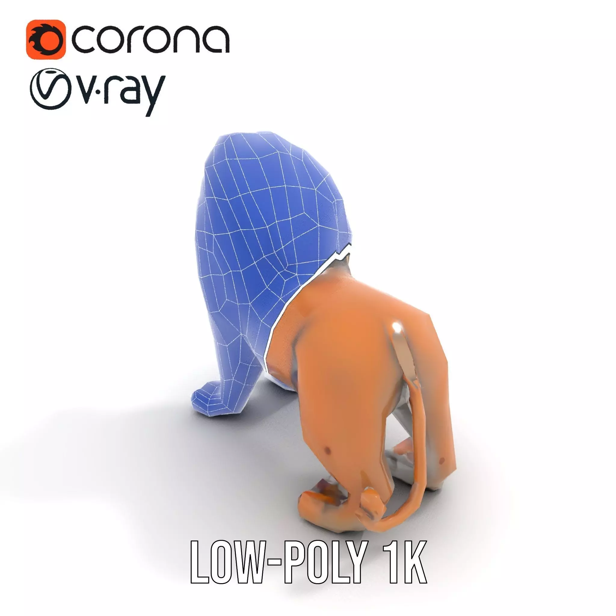 Bronze Lion Sculpture model pack Low-poly 3D model_12