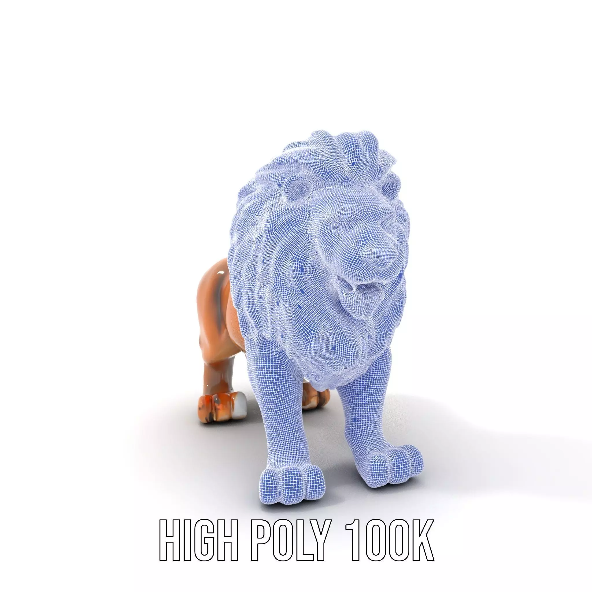 Bronze Lion Sculpture model pack Low-poly 3D model_4