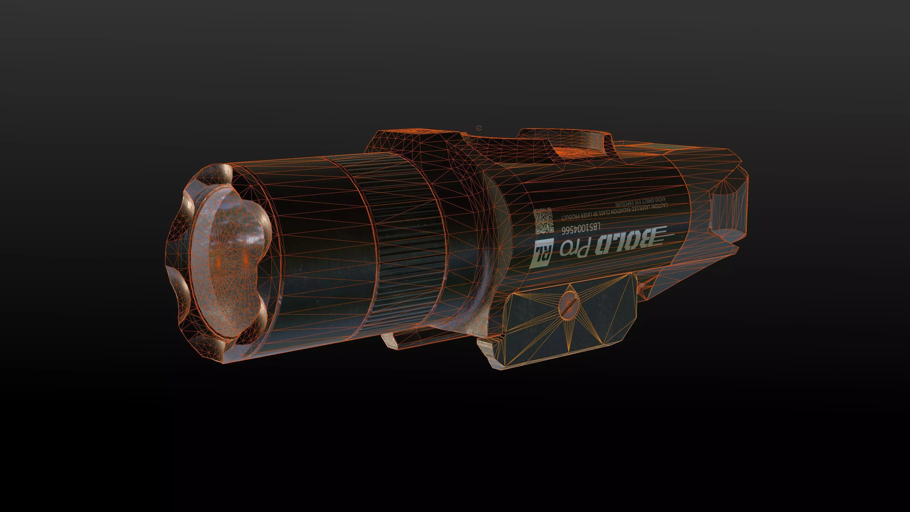 Tactical Flashlight Pro Low-poly 3D model_17