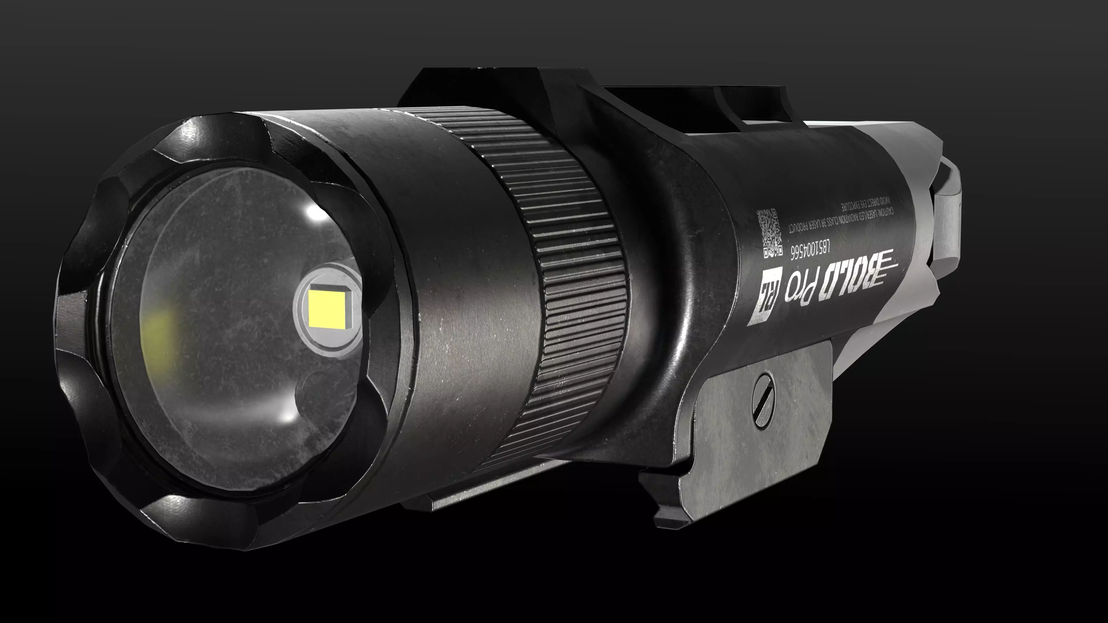 Tactical Flashlight Pro Low-poly 3D model_8