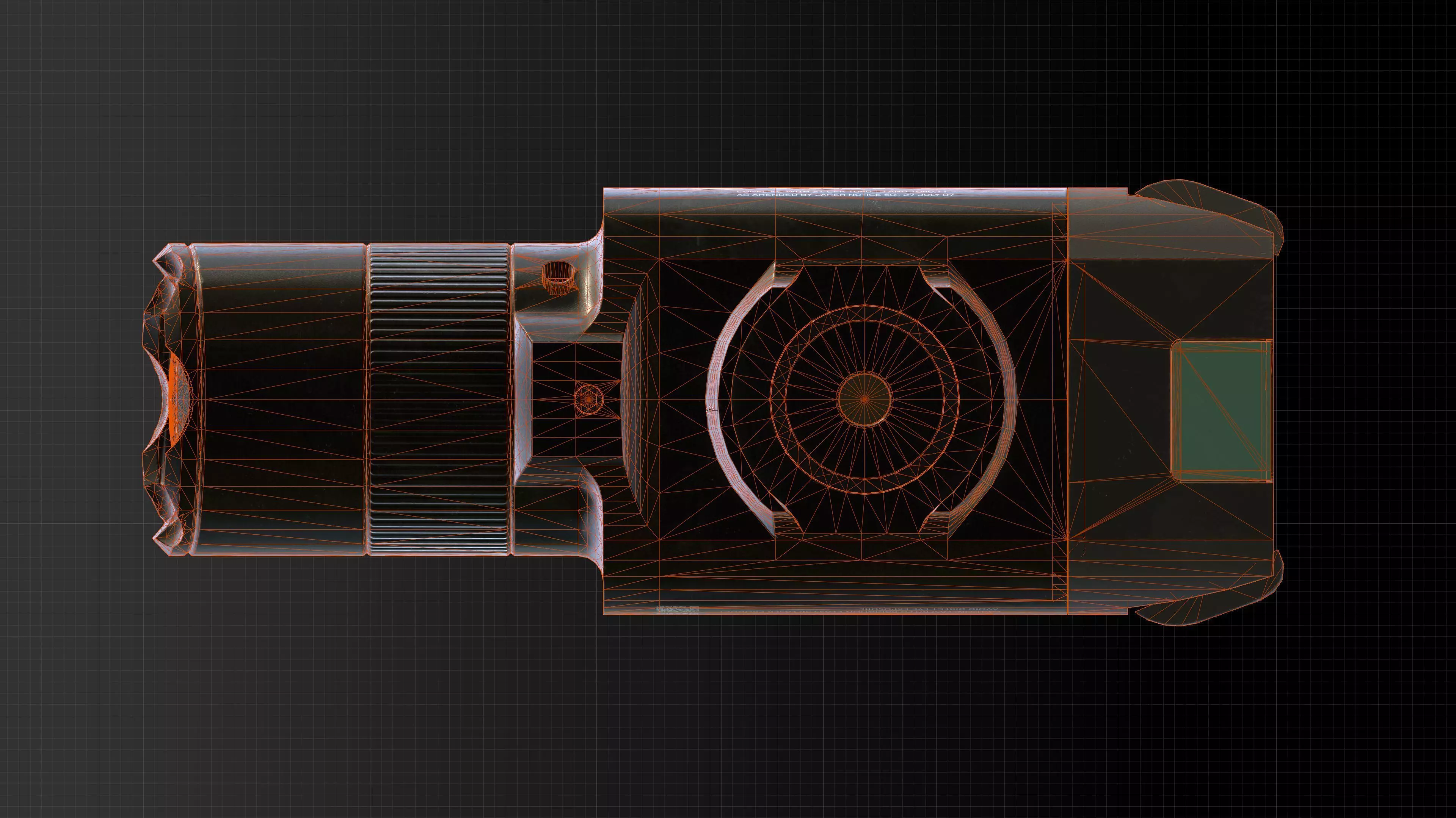 Tactical Flashlight Pro Low-poly 3D model_21