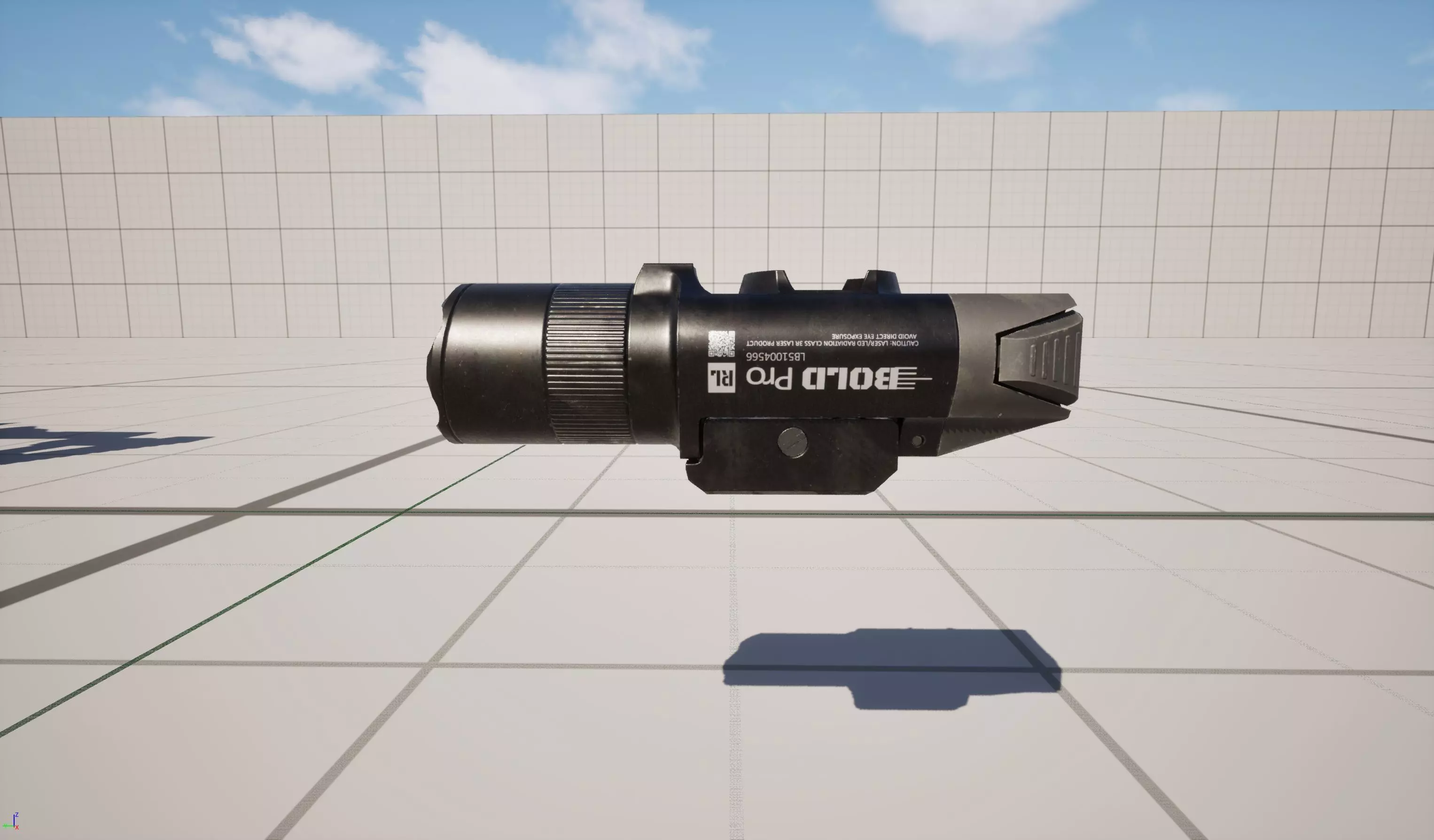 Tactical Flashlight Pro Low-poly 3D model_15
