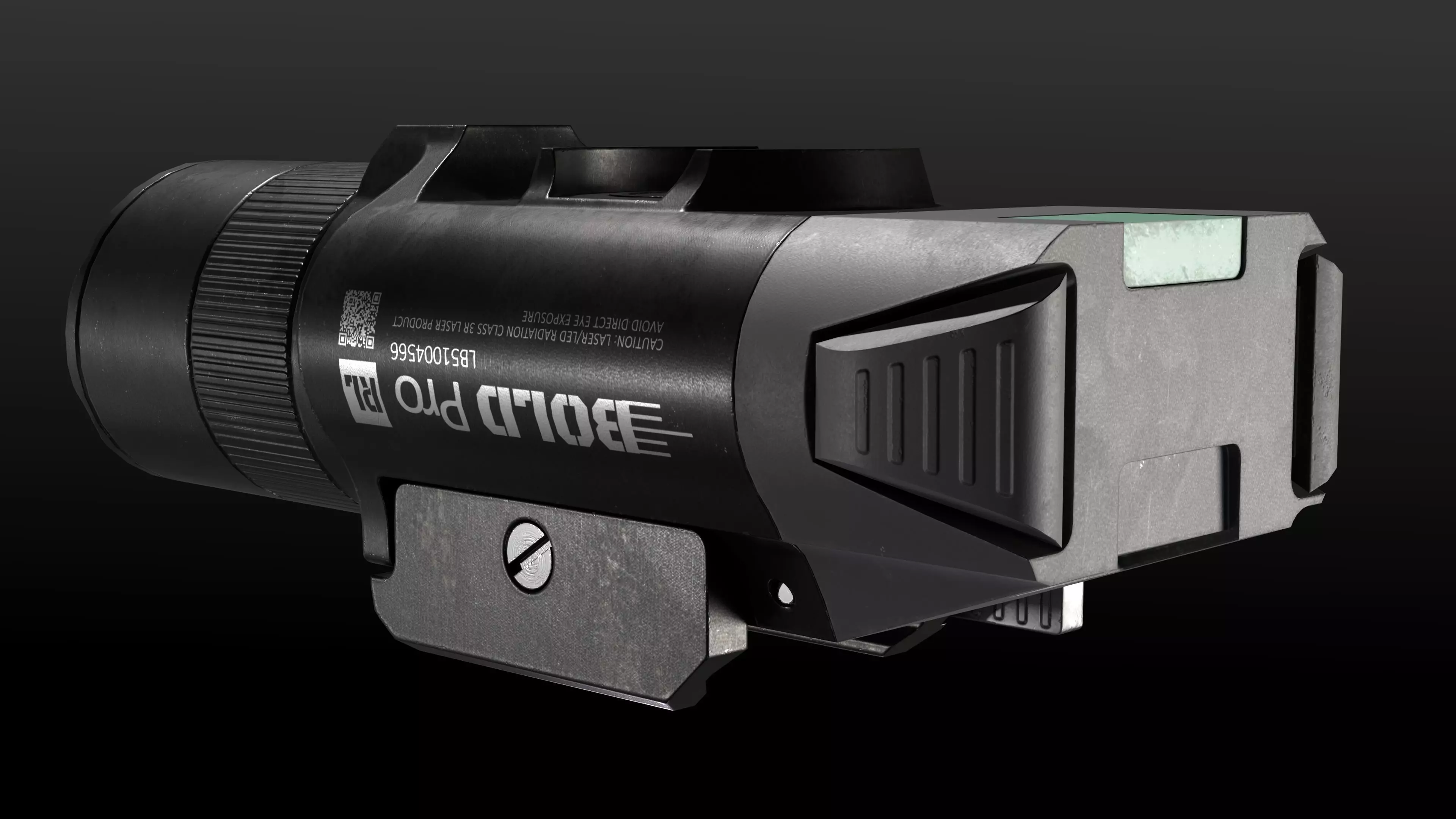 Tactical Flashlight Pro Low-poly 3D model_5