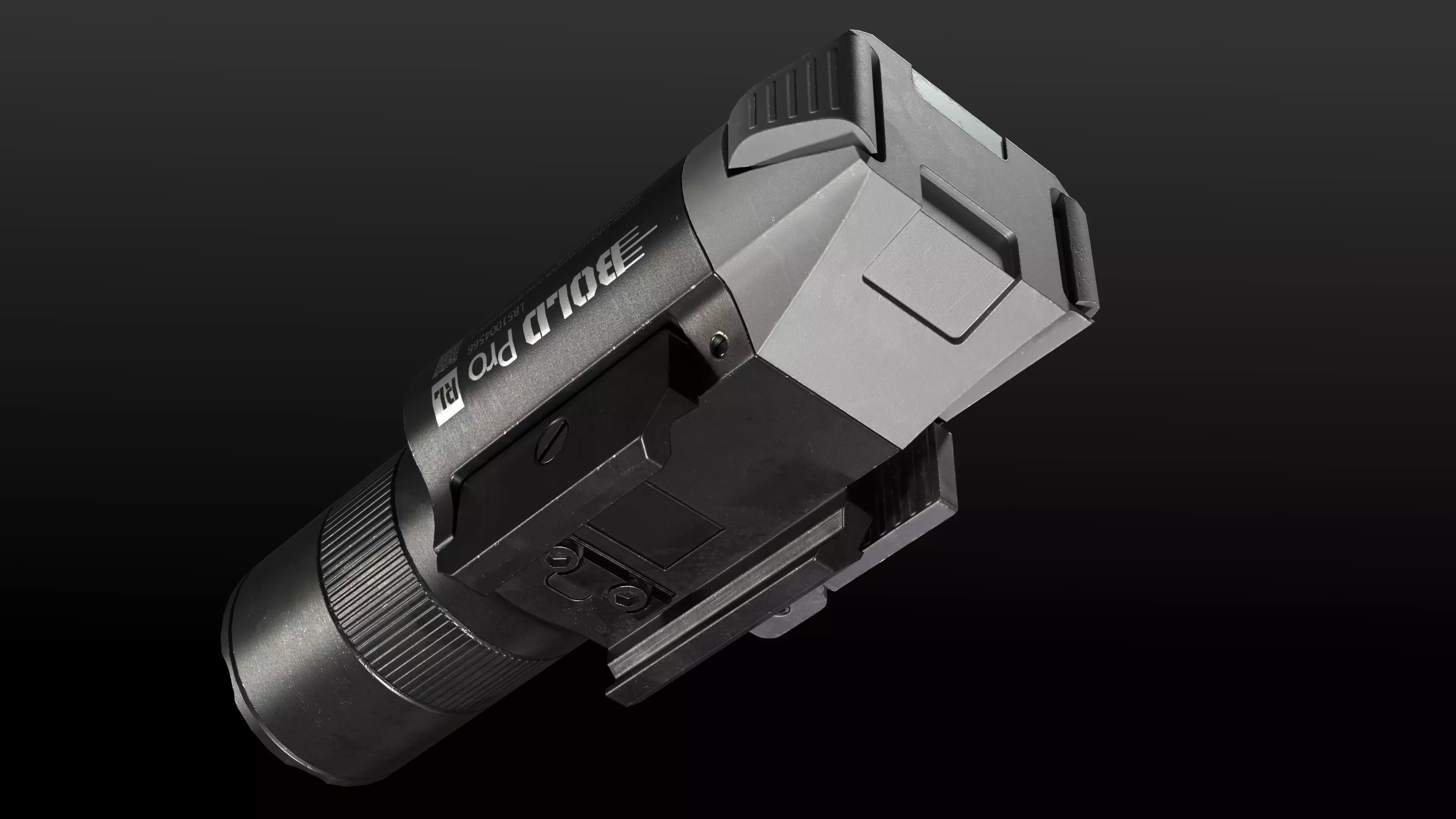 Tactical Flashlight Pro Low-poly 3D model_11