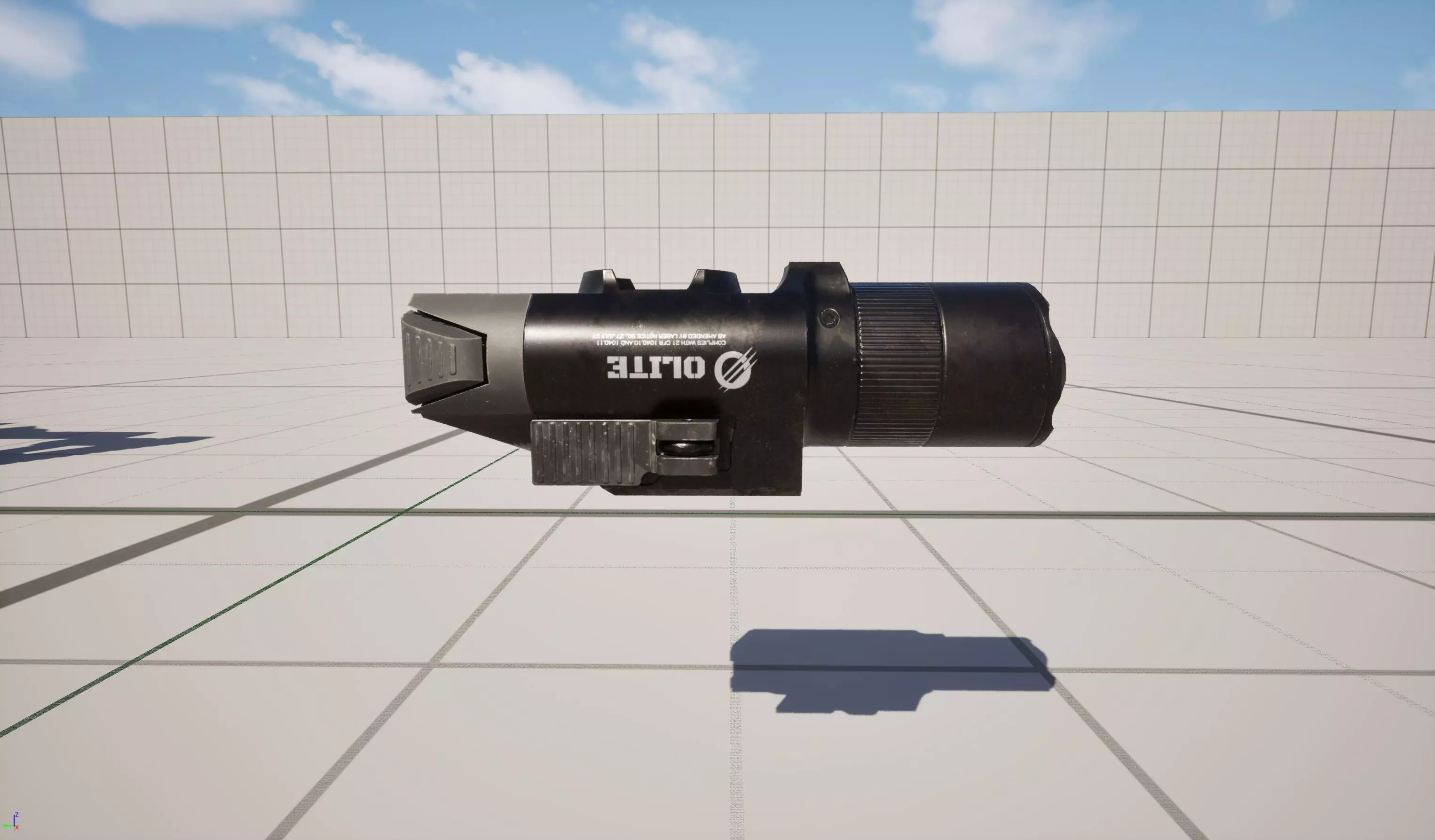 Tactical Flashlight Pro Low-poly 3D model_12