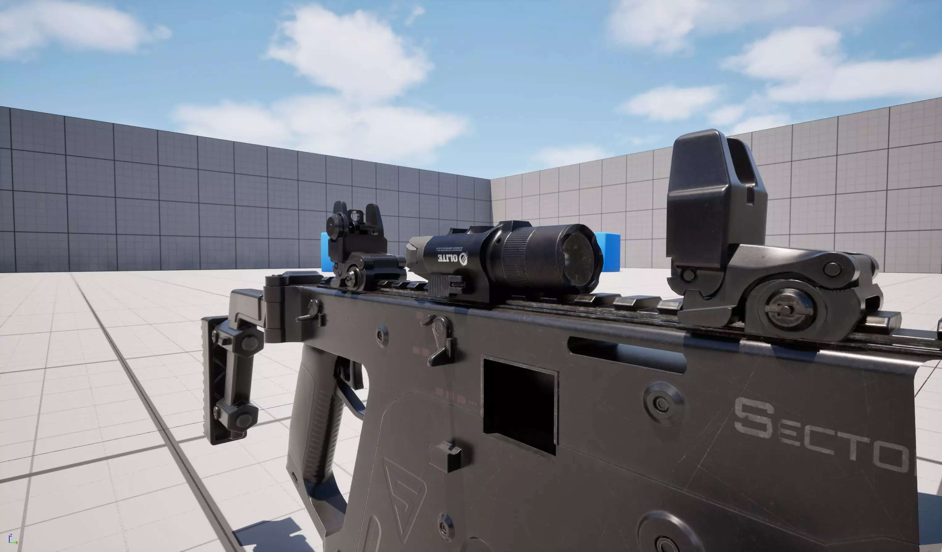 Tactical Flashlight Pro Low-poly 3D model_16