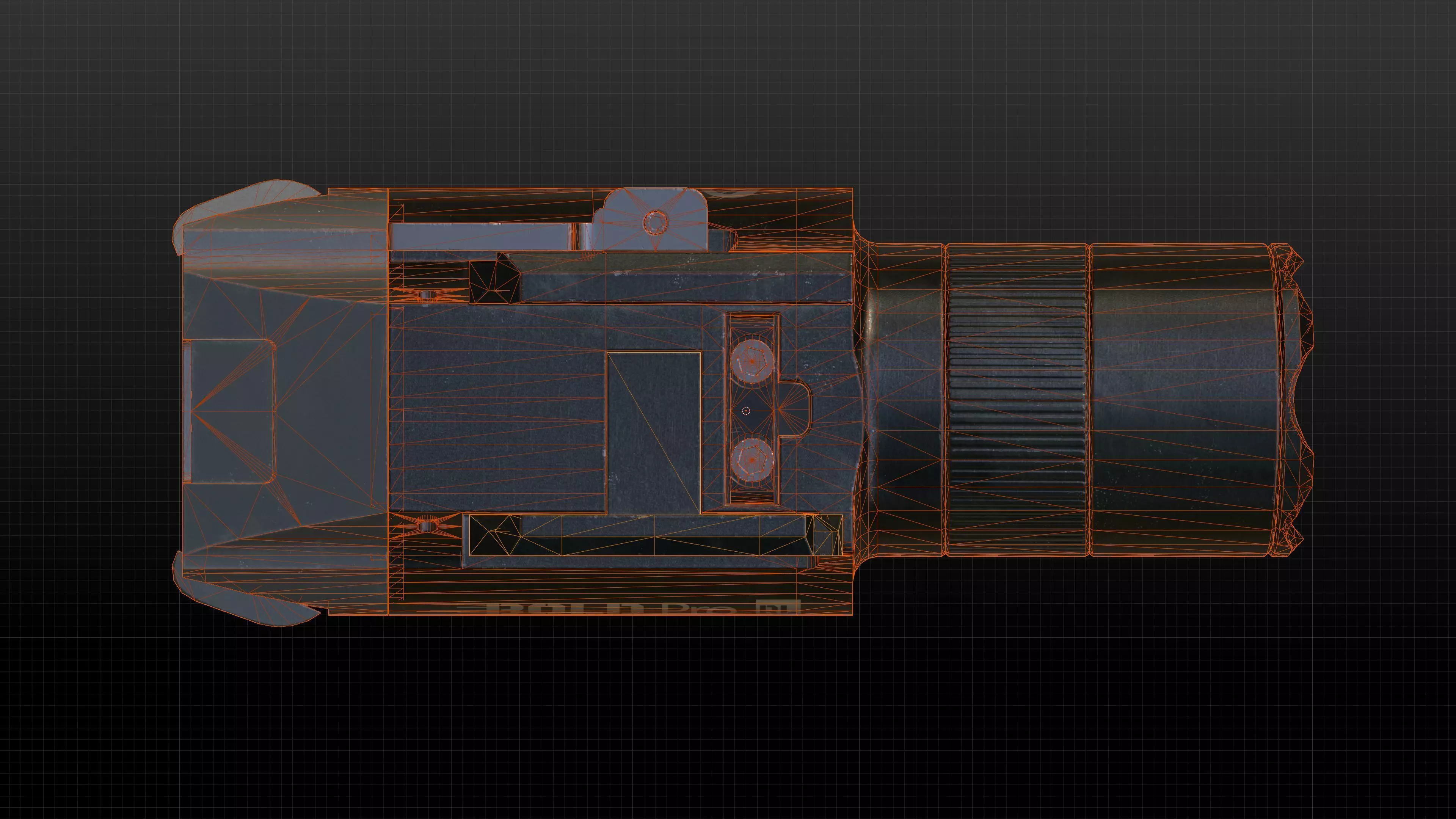 Tactical Flashlight Pro Low-poly 3D model_20