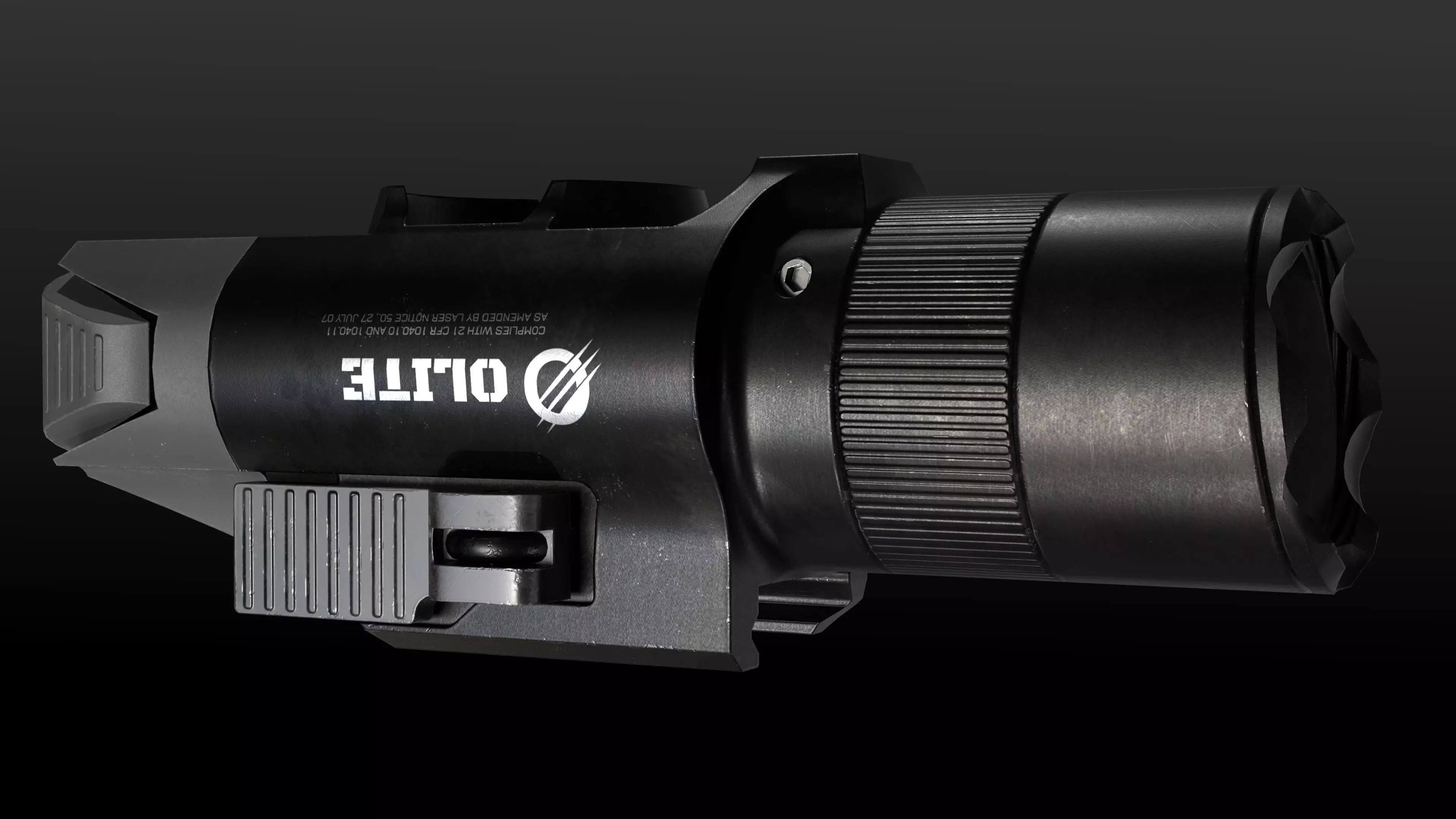 Tactical Flashlight Pro Low-poly 3D model_2