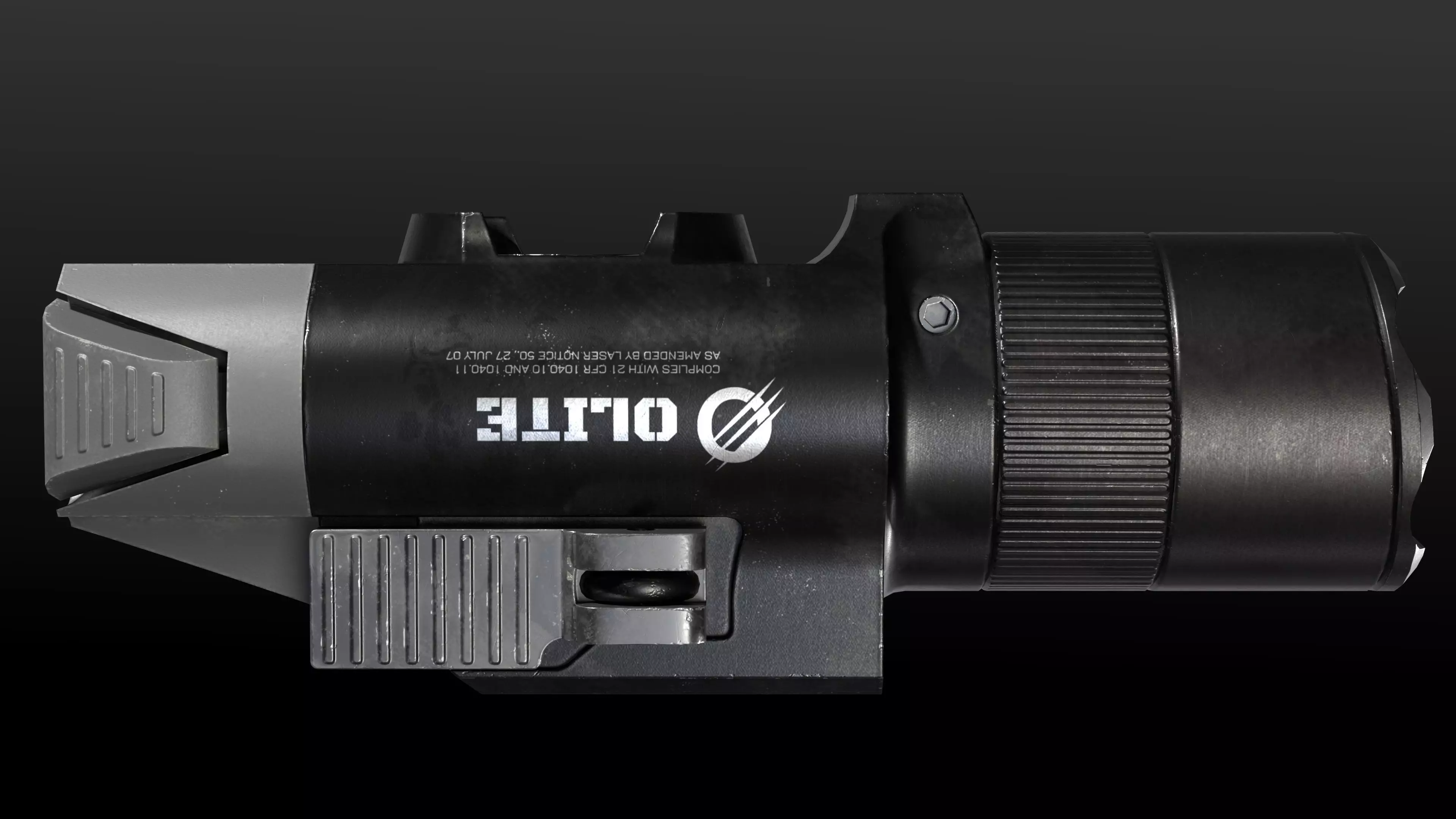 Tactical Flashlight Pro Low-poly 3D model_9