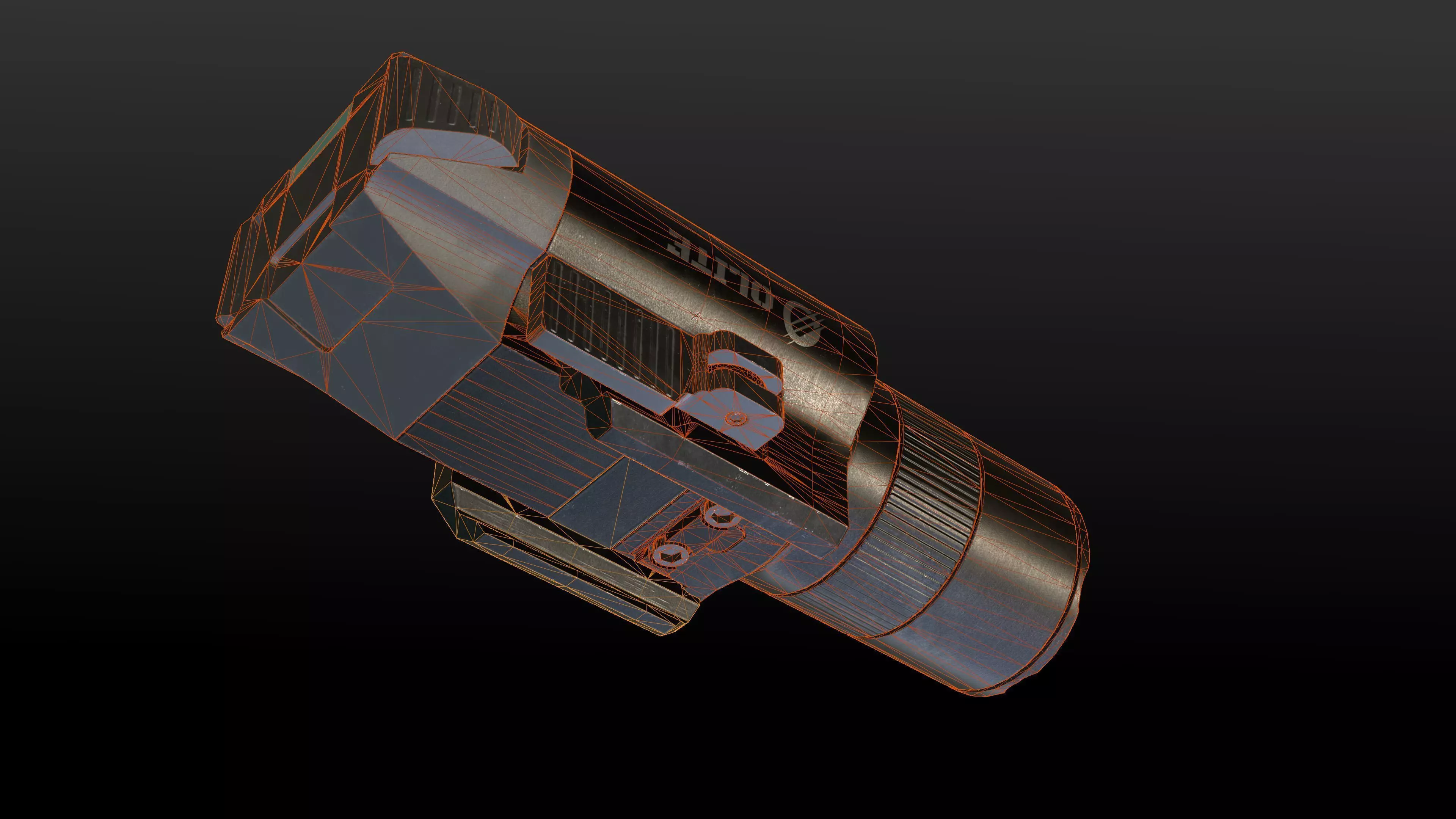Tactical Flashlight Pro Low-poly 3D model_18