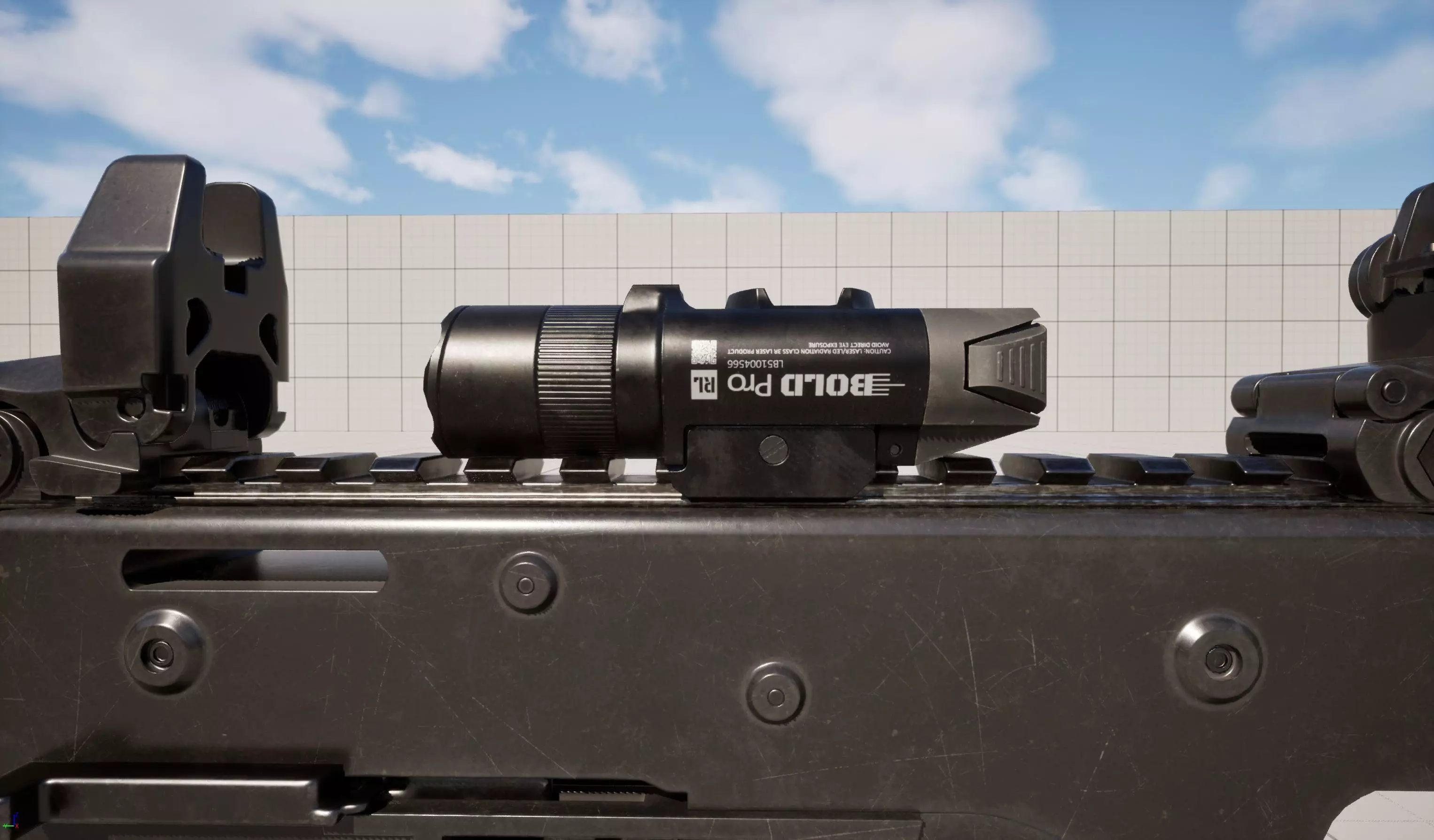 Tactical Flashlight Pro Low-poly 3D model_13