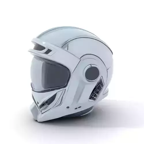 Futuristic Silver Helmet model pack Low-poly 3D model