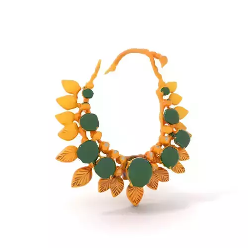 Emerald Leaf Necklace model pack Low-poly 3D model