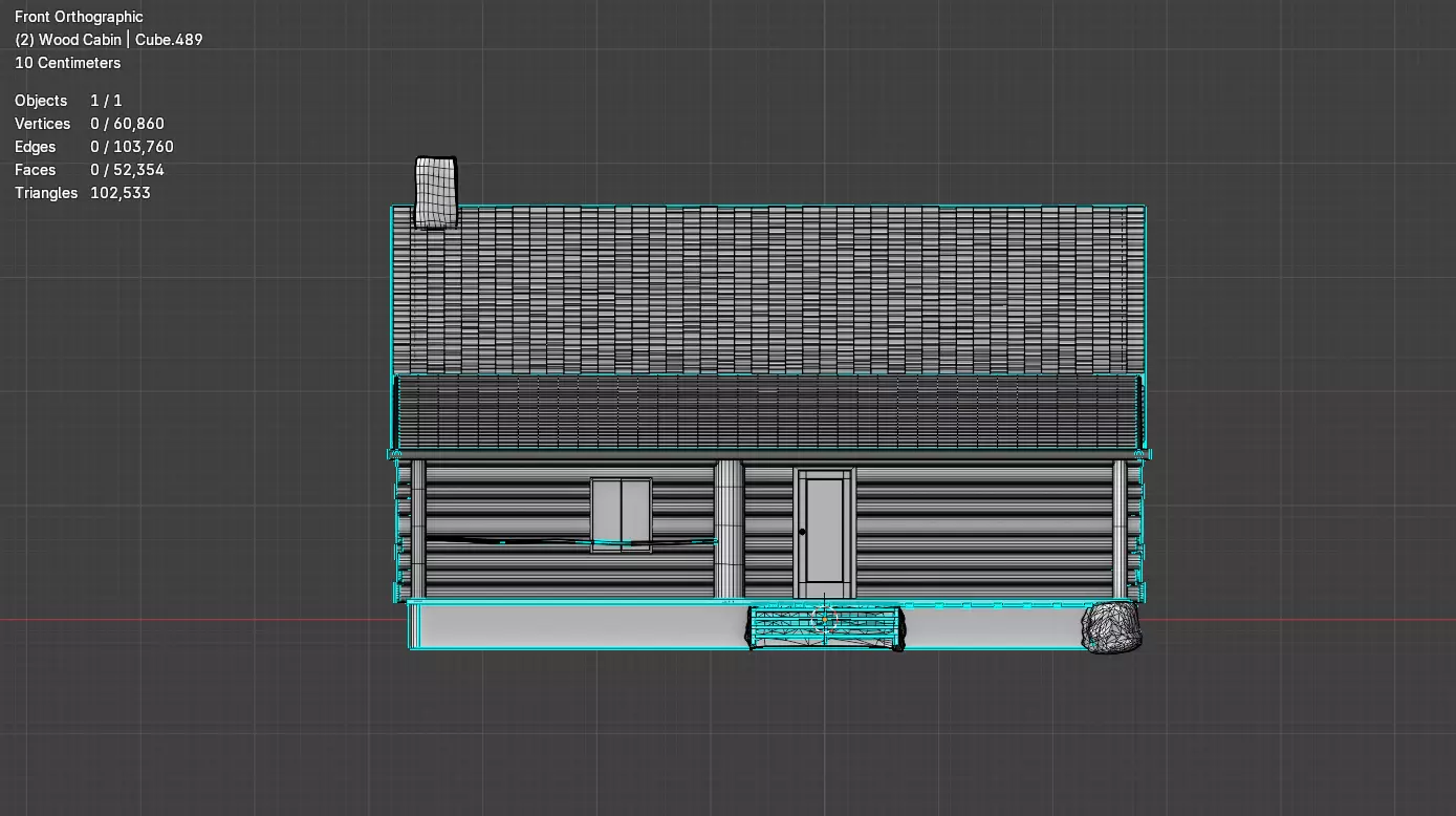 Forest Cabin with Porch Free 3D model_9