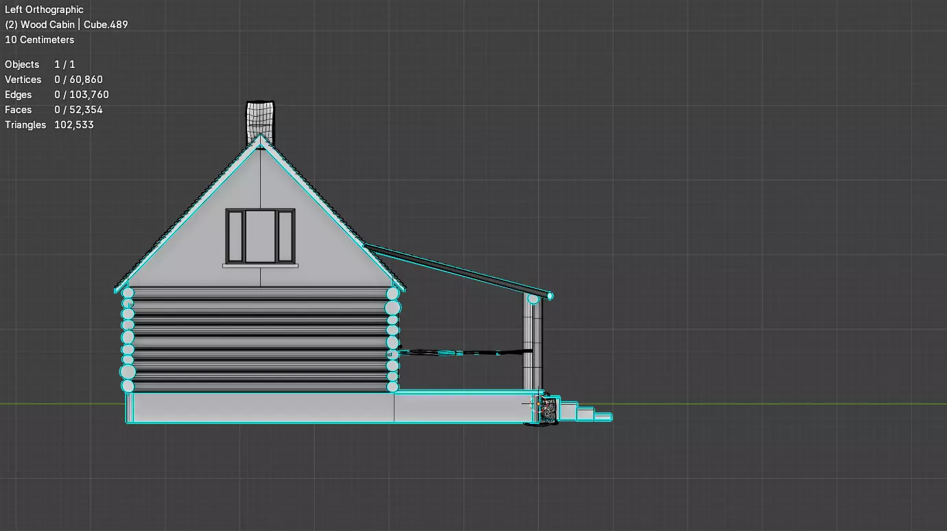 Forest Cabin with Porch Free 3D model_12