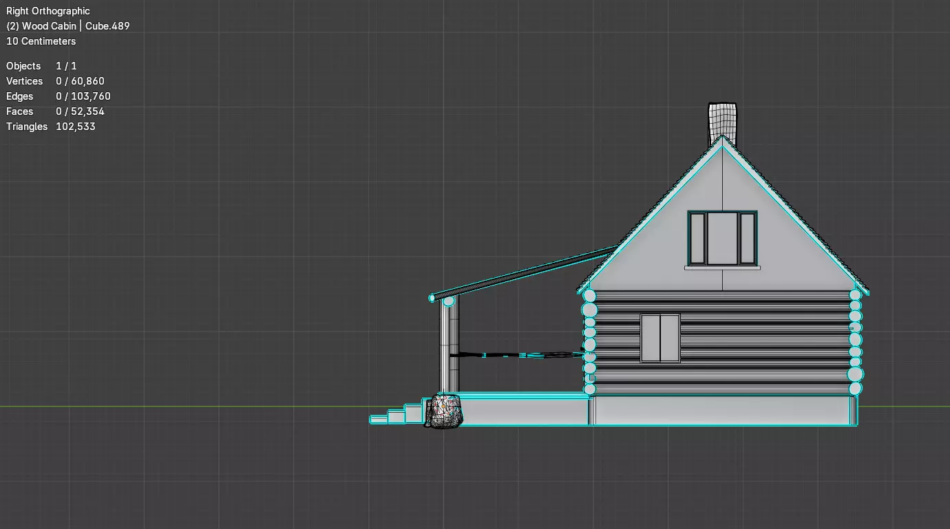 Forest Cabin with Porch Free 3D model_11