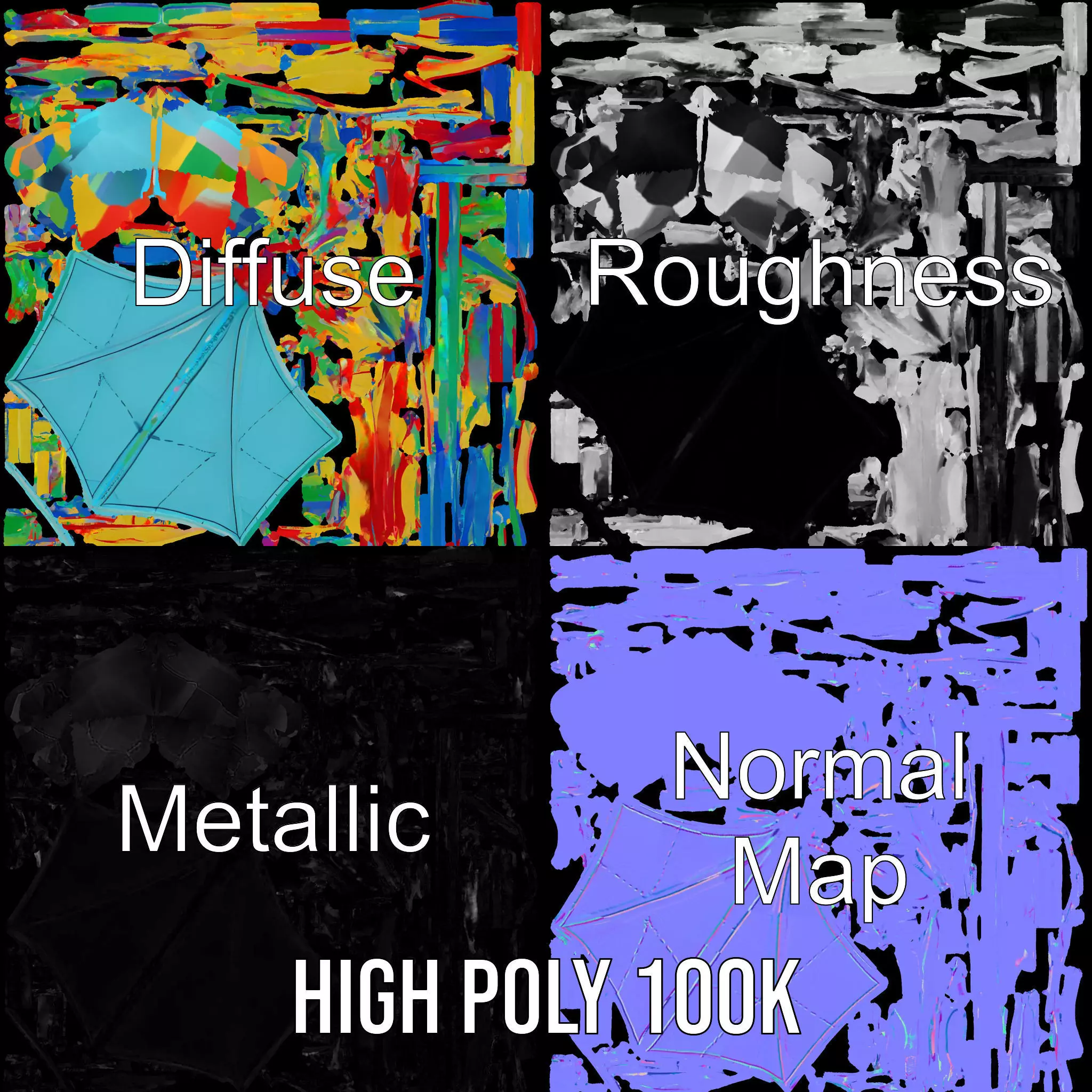 Vivid Sky Kite model pack Low-poly 3D model_3