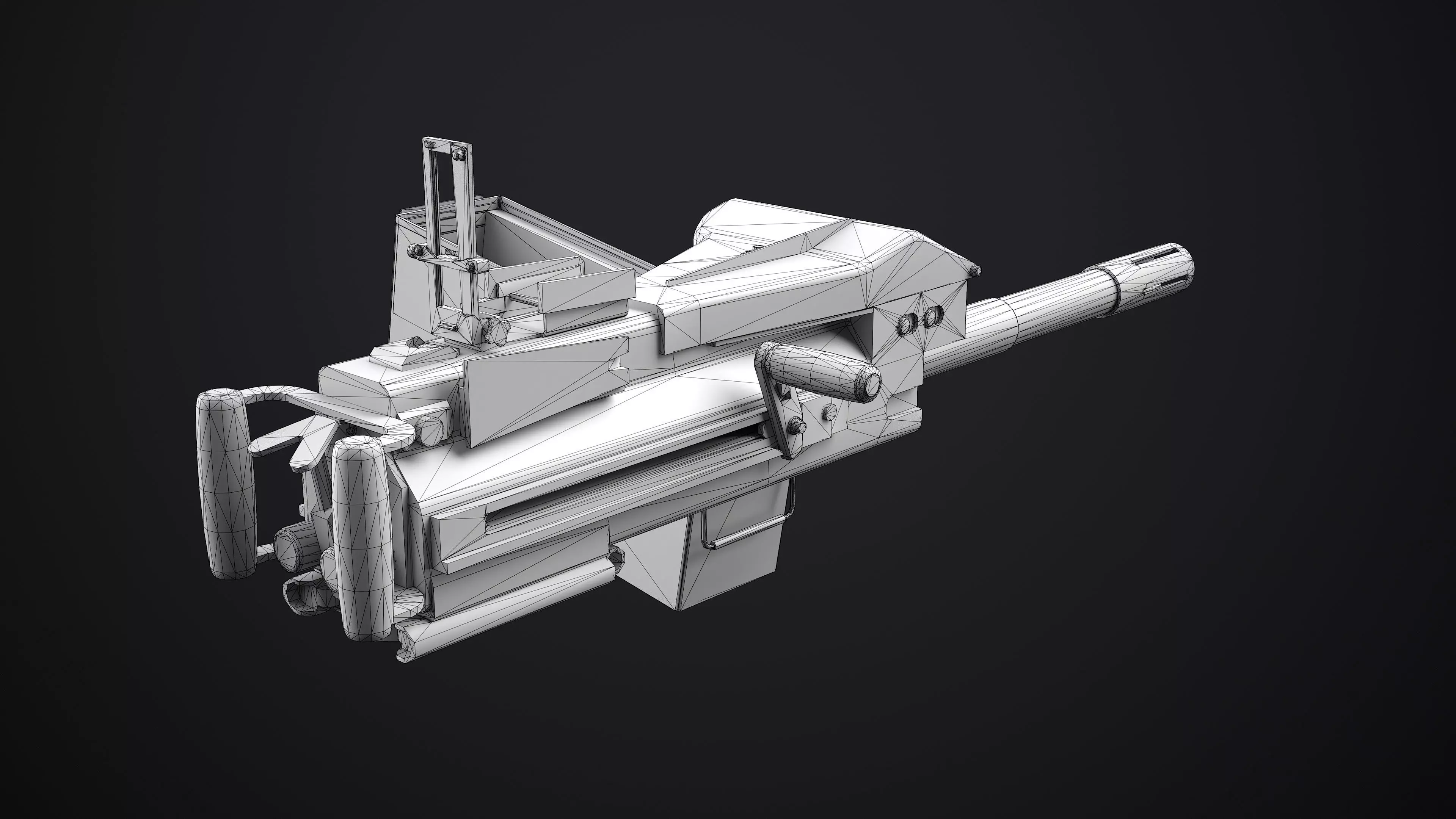 Mk 19 Grenade Launcher Game Ready Low-poly 3D model_7