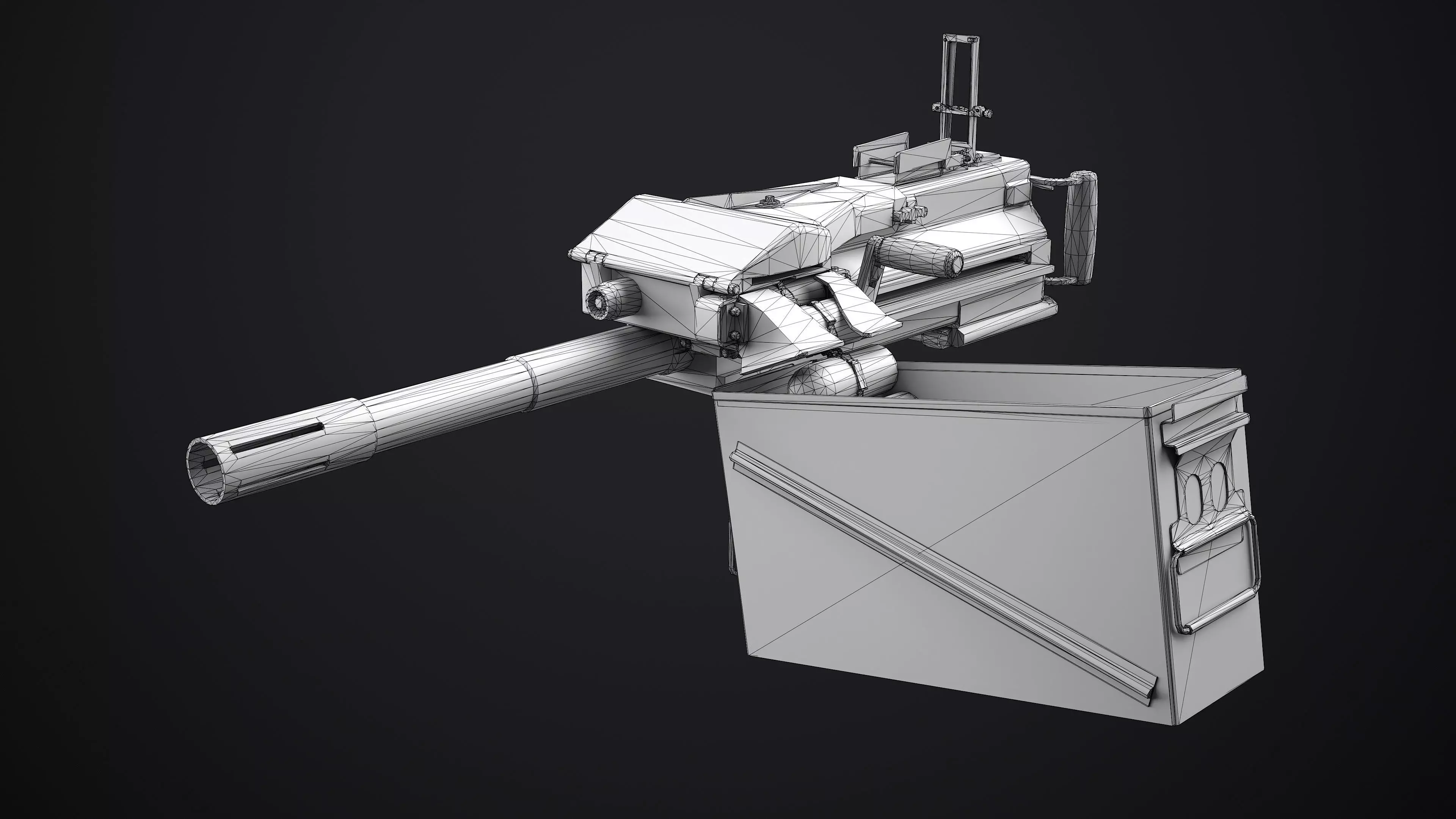 Mk 19 Grenade Launcher Game Ready Low-poly 3D model_6