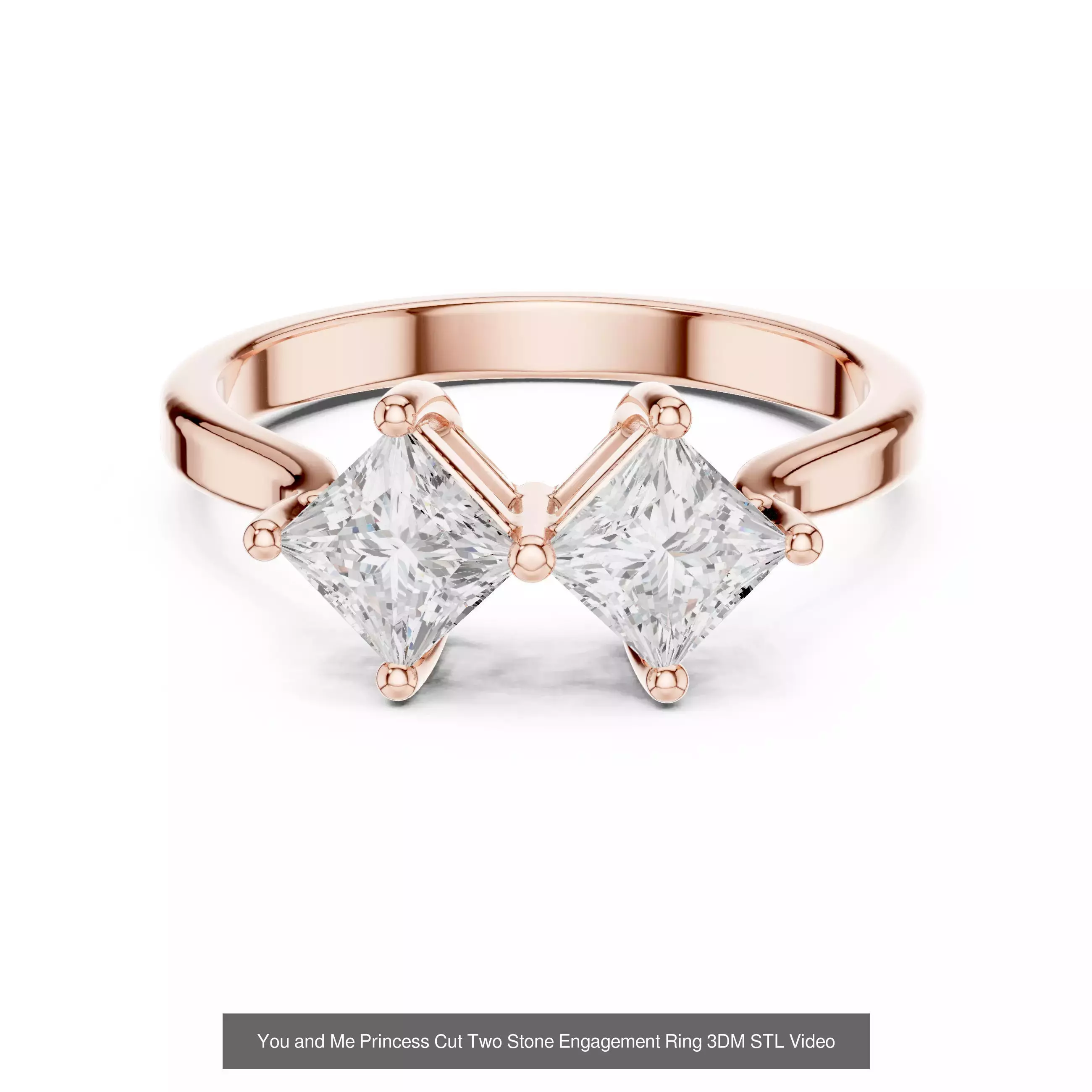 13 Toi Et Moi Diamond Rings 3DM STL OBJ FBX 3 Color Video 3D Model Collection_9