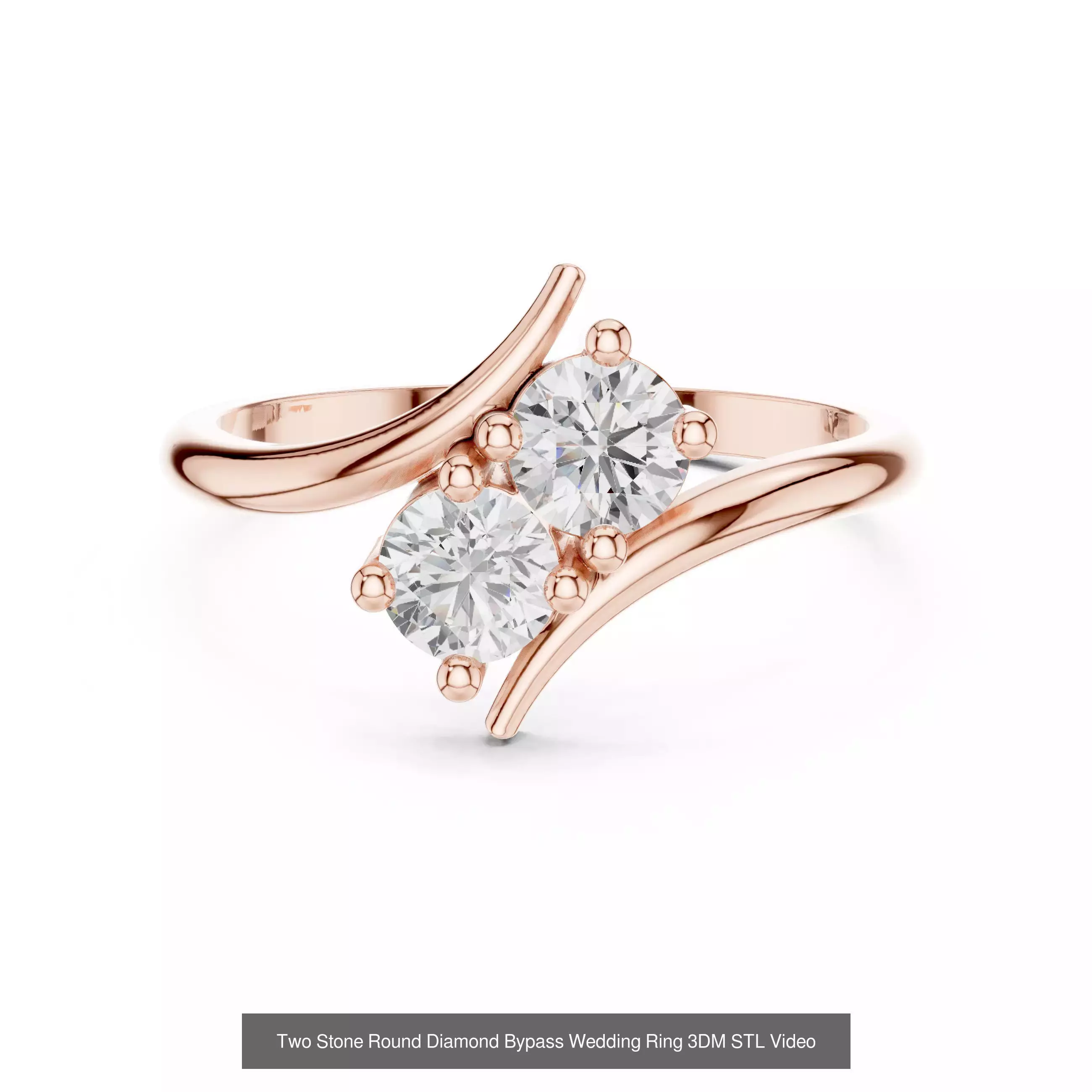 13 Toi Et Moi Diamond Rings 3DM STL OBJ FBX 3 Color Video 3D Model Collection_5