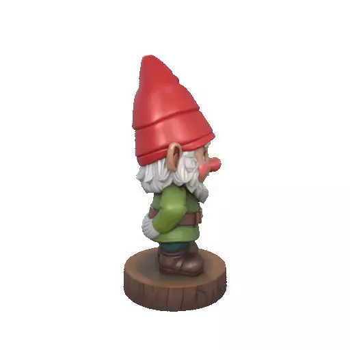 2251 Fairy Tale Gnome Color Full Body Figurine on Base 3D print model_14