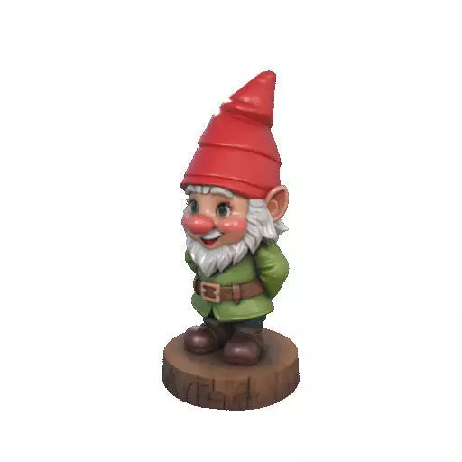 2251 Fairy Tale Gnome Color Full Body Figurine on Base 3D print model_33