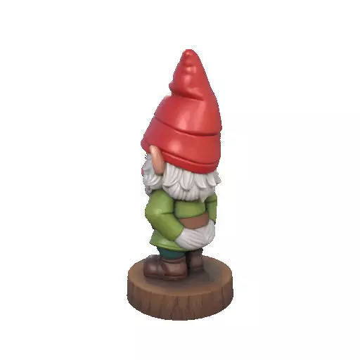 2251 Fairy Tale Gnome Color Full Body Figurine on Base 3D print model_25