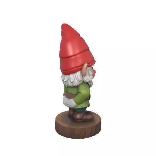 2251 Fairy Tale Gnome Color Full Body Figurine on Base 3D print model_16