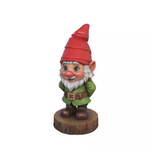 2251 Fairy Tale Gnome Color Full Body Figurine on Base 3D print model_34