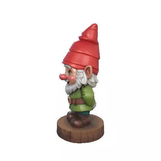 2251 Fairy Tale Gnome Color Full Body Figurine on Base 3D print model_30
