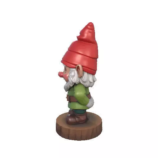 2251 Fairy Tale Gnome Color Full Body Figurine on Base 3D print model_28