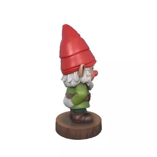 2251 Fairy Tale Gnome Color Full Body Figurine on Base 3D print model_15