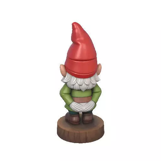 2251 Fairy Tale Gnome Color Full Body Figurine on Base 3D print model_22