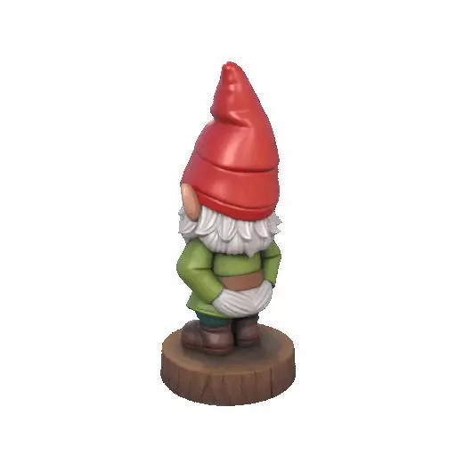 2251 Fairy Tale Gnome Color Full Body Figurine on Base 3D print model_24