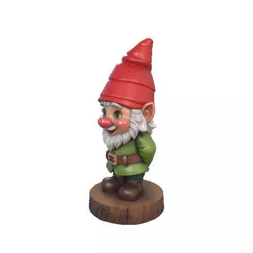 2251 Fairy Tale Gnome Color Full Body Figurine on Base 3D print model_32