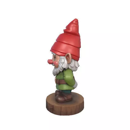 2251 Fairy Tale Gnome Color Full Body Figurine on Base 3D print model_29