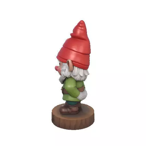 2251 Fairy Tale Gnome Color Full Body Figurine on Base 3D print model_27