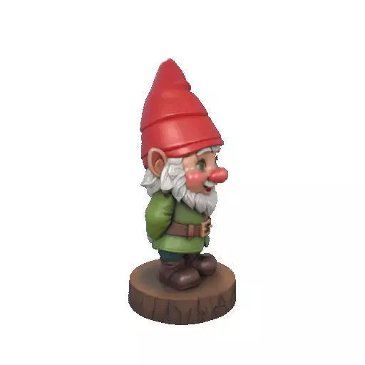 2251 Fairy Tale Gnome Color Full Body Figurine on Base 3D print model_11