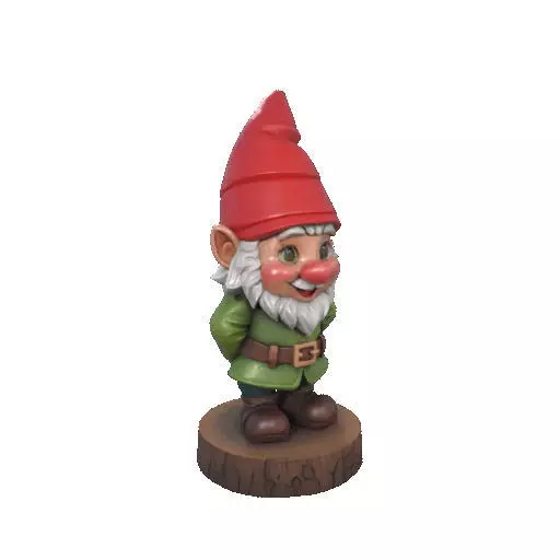 2251 Fairy Tale Gnome Color Full Body Figurine on Base 3D print model_9