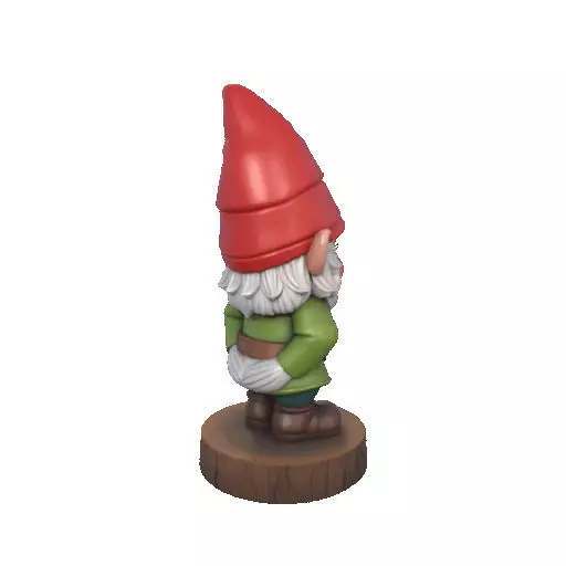 2251 Fairy Tale Gnome Color Full Body Figurine on Base 3D print model_17