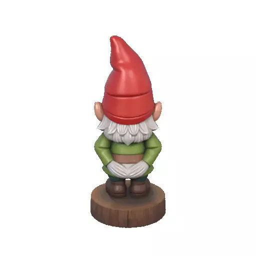 2251 Fairy Tale Gnome Color Full Body Figurine on Base 3D print model_21