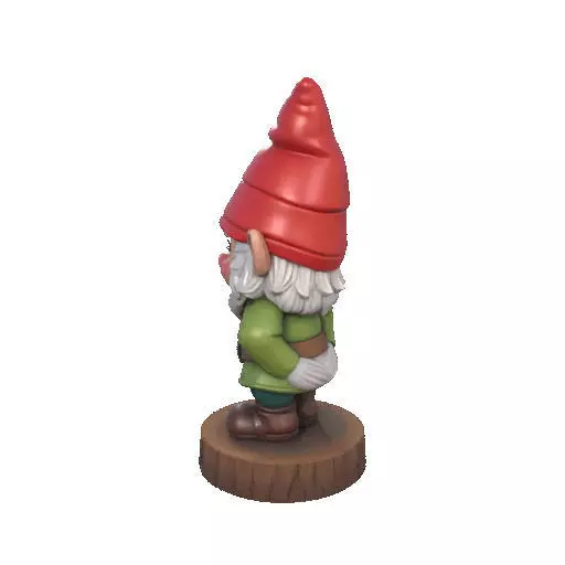 2251 Fairy Tale Gnome Color Full Body Figurine on Base 3D print model_26