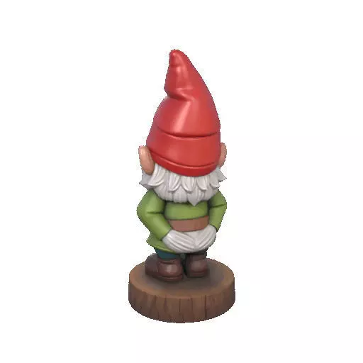 2251 Fairy Tale Gnome Color Full Body Figurine on Base 3D print model_23
