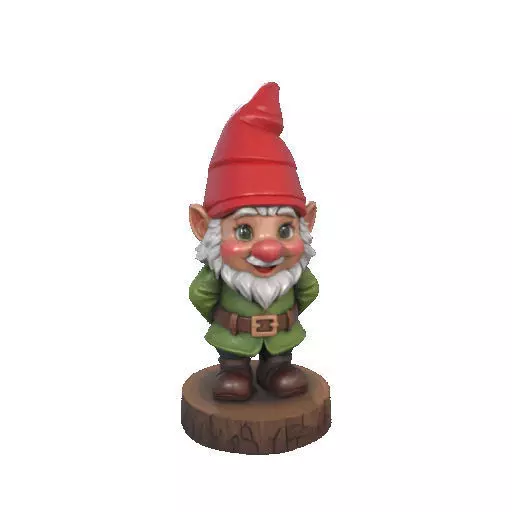 2251 Fairy Tale Gnome Color Full Body Figurine on Base 3D print model_7