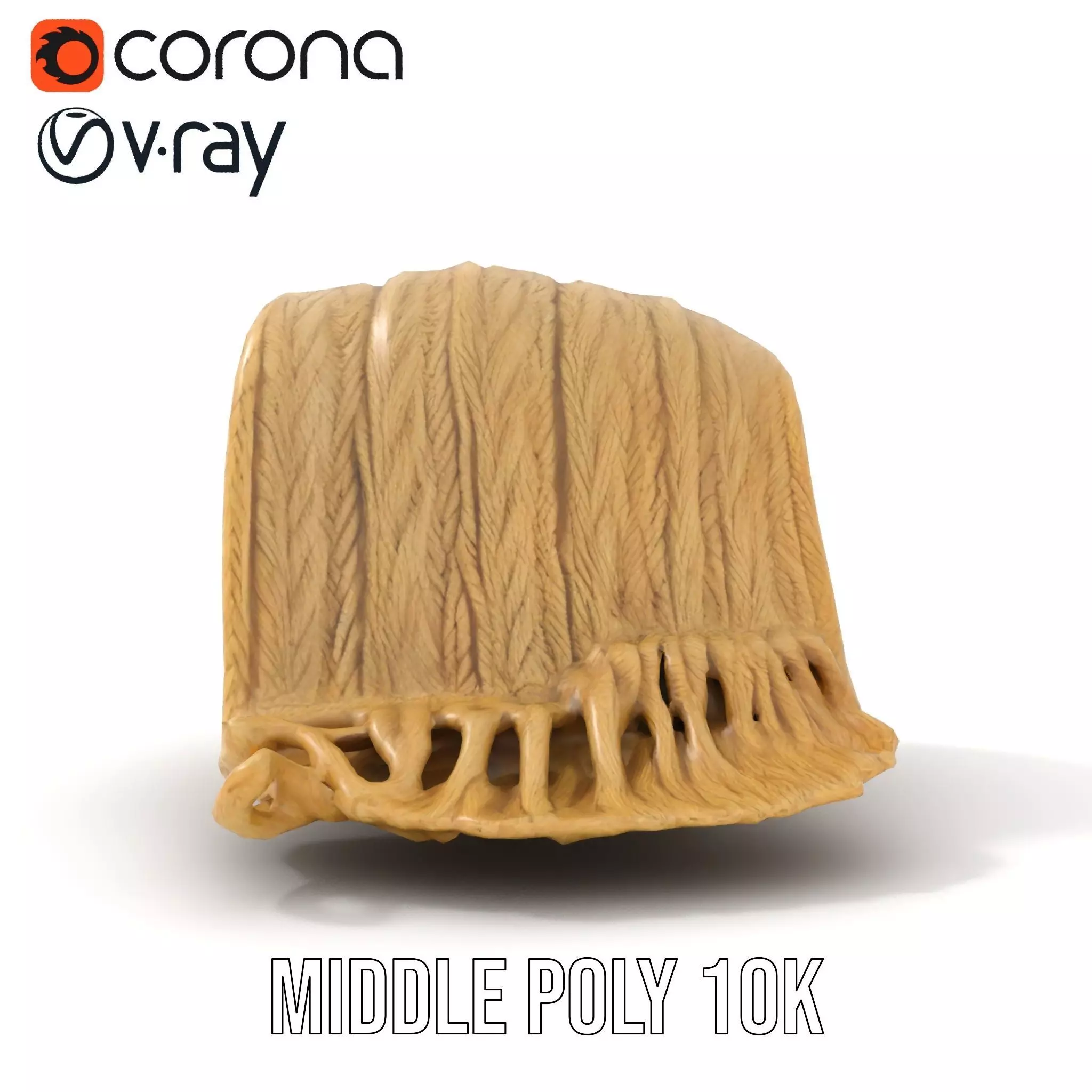 Cream Cozy Blanket model pack Low-poly 3D model_26