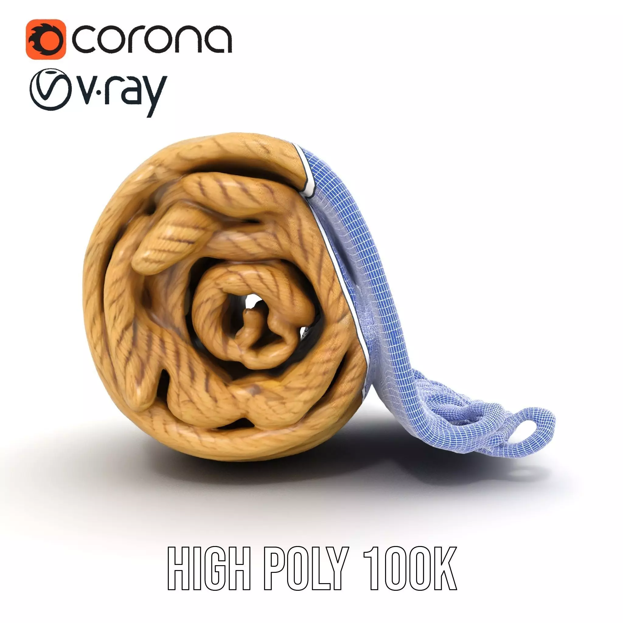 Cream Cozy Blanket model pack Low-poly 3D model_32
