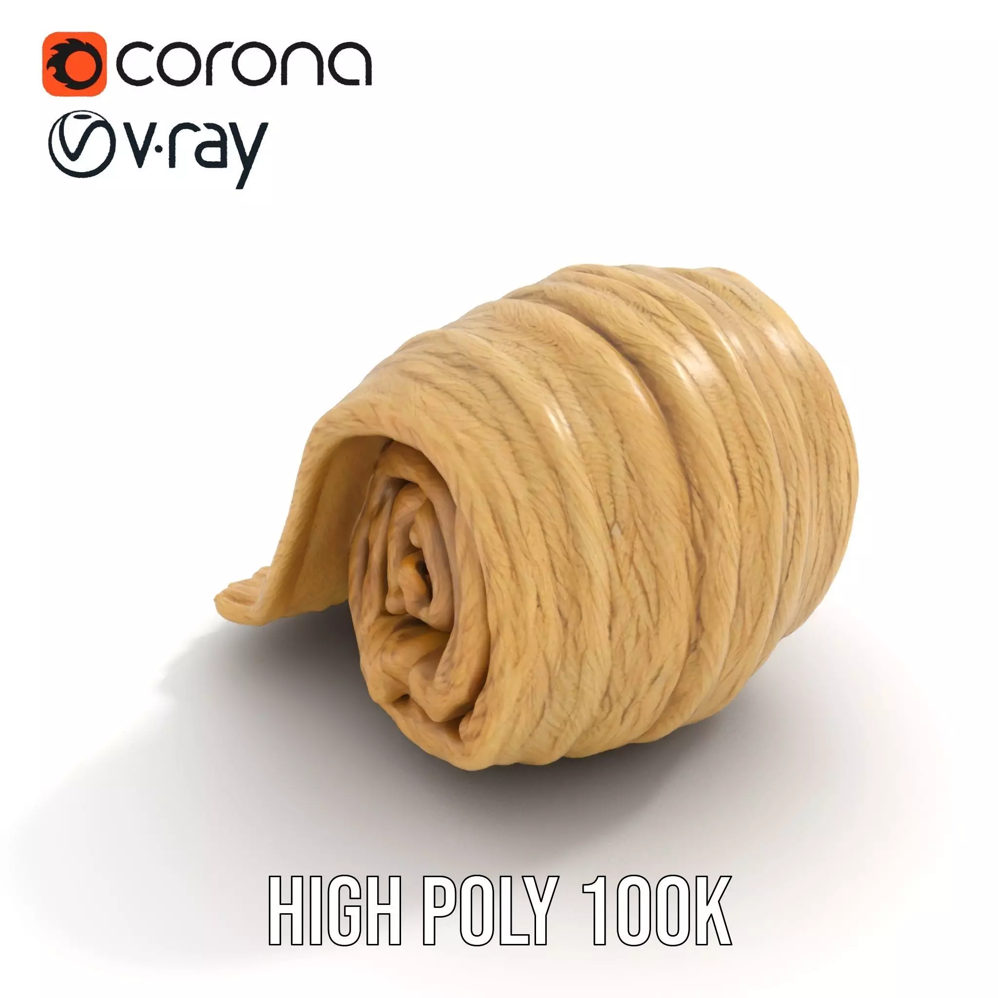 Cream Cozy Blanket model pack Low-poly 3D model_15